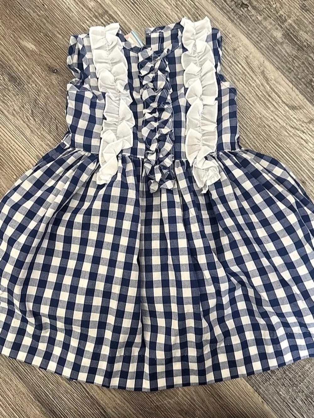 Southern Sunshine Girls Gingham Dress Size 3 Blue & White Like New